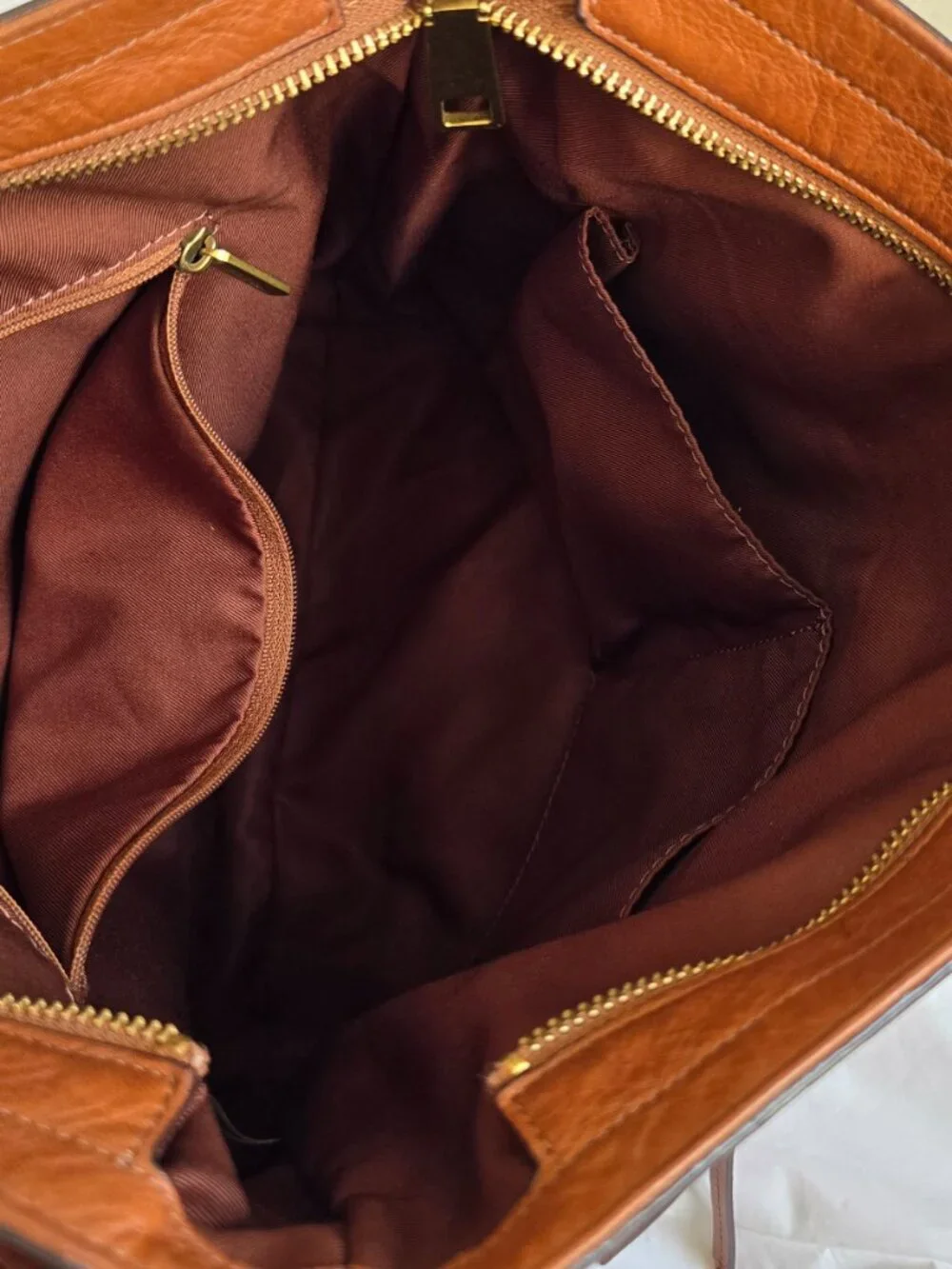 Fossil Maya Small Hobo Bag Cognac Brown Pebbled Leather Shoulder Purse